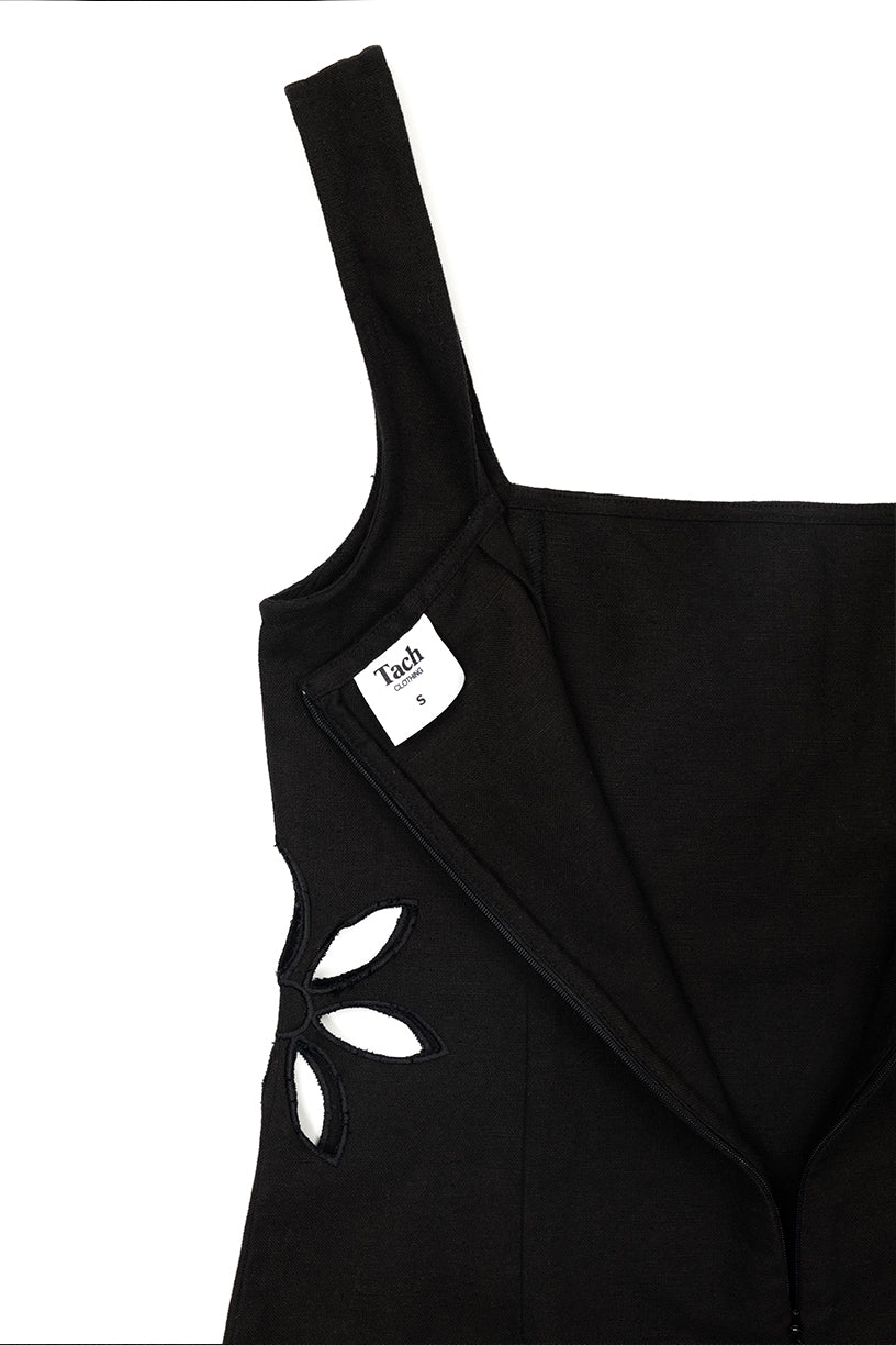 Afrodita Linen Dress - Black