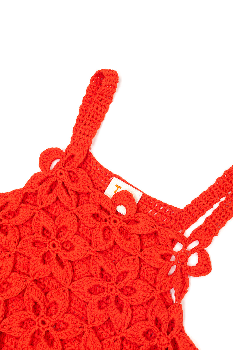 Lisbeth Crochet Dress - Red