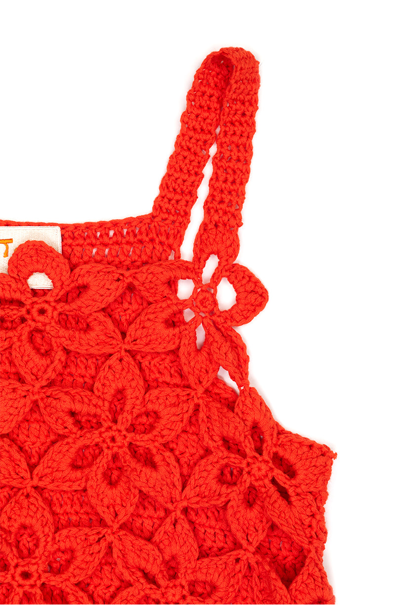 Lisbeth Crochet Dress - Red