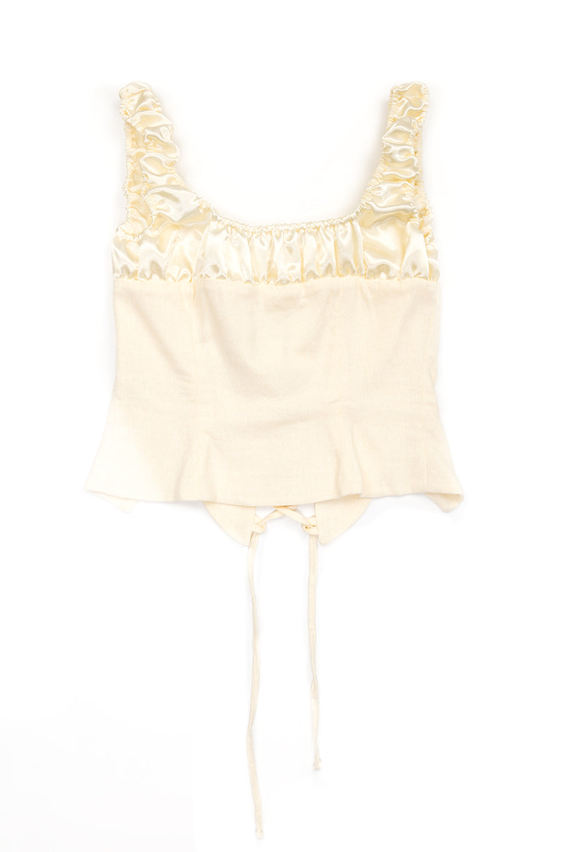 Emma Lace Up Corset - Ivory