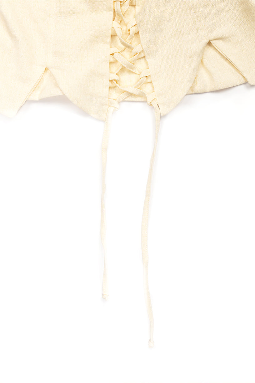 Emma Lace Up Corset - Ivory