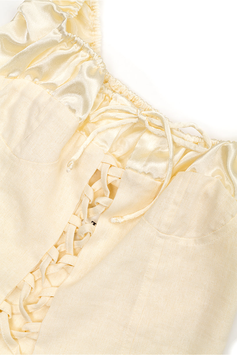 Emma Lace Up Corset - Ivory