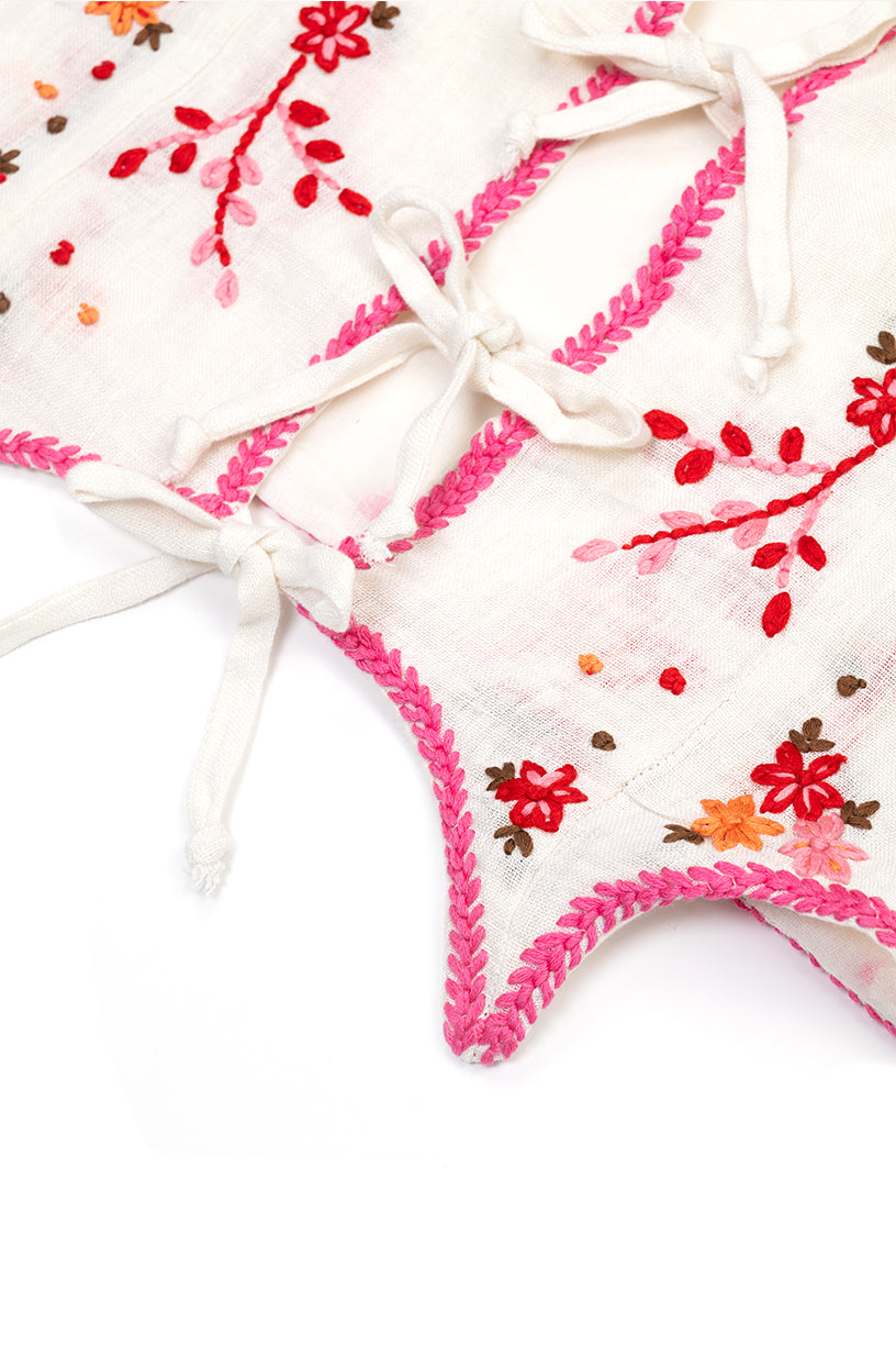 Dulcinea Hand Embroidered Corset - Ivory