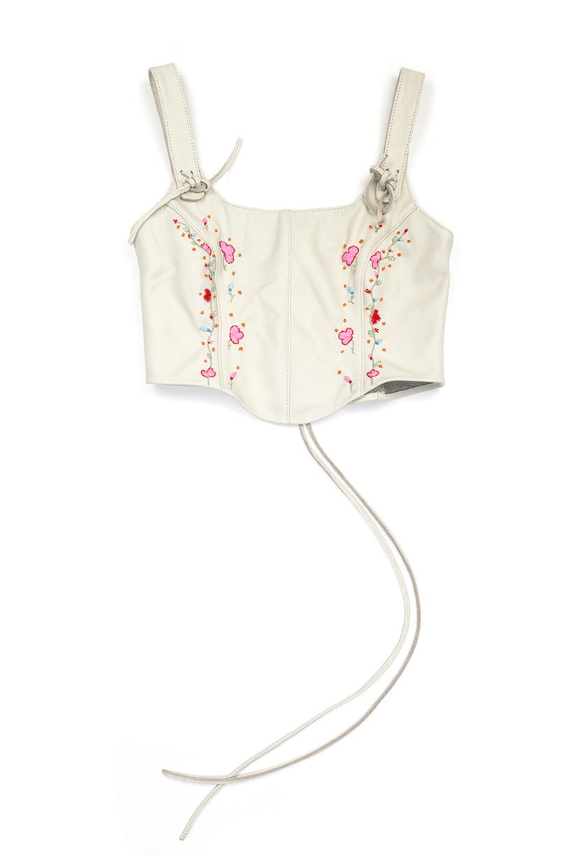 Lesya Leather Corset - Ivory