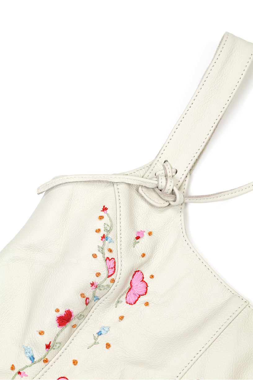 Lesya Leather Corset - Ivory