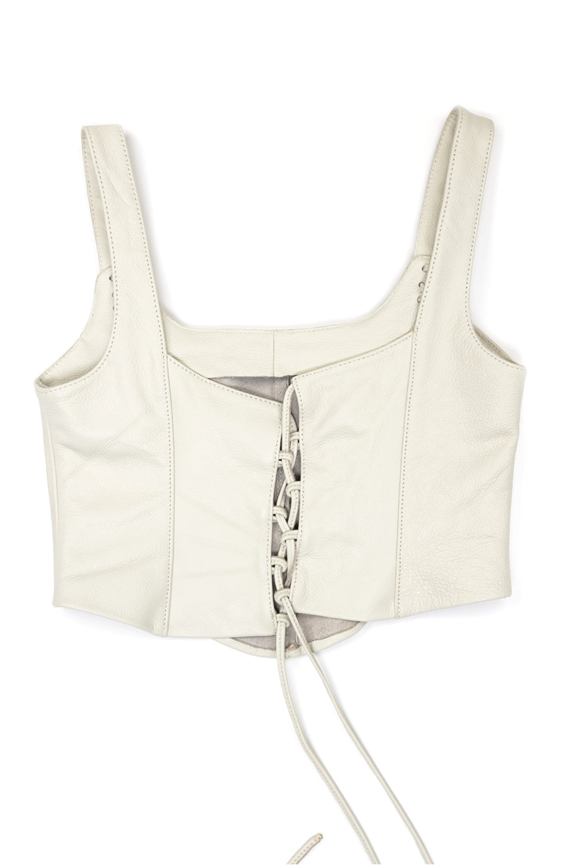 Lesya Leather Corset - Ivory