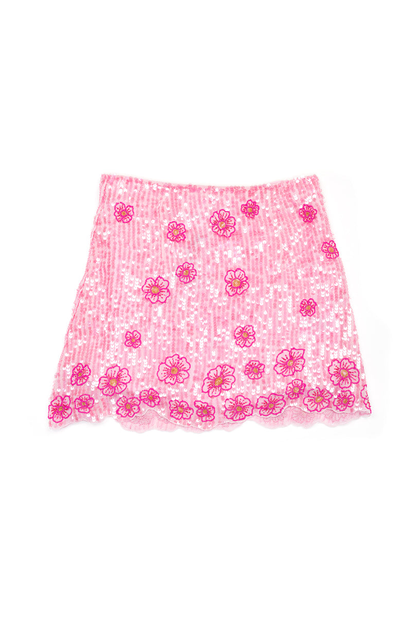 Christine Embroidered Skirt - Pink