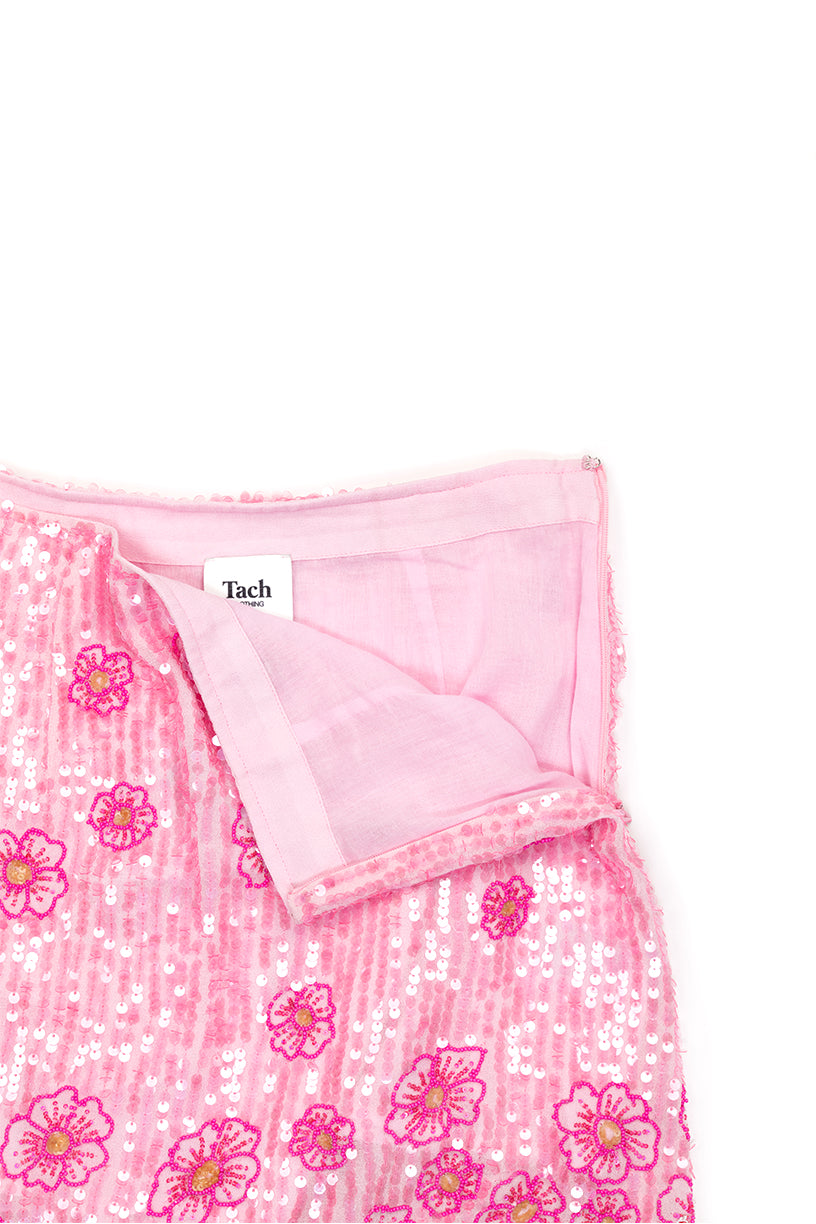 Christine Embroidered Skirt - Pink