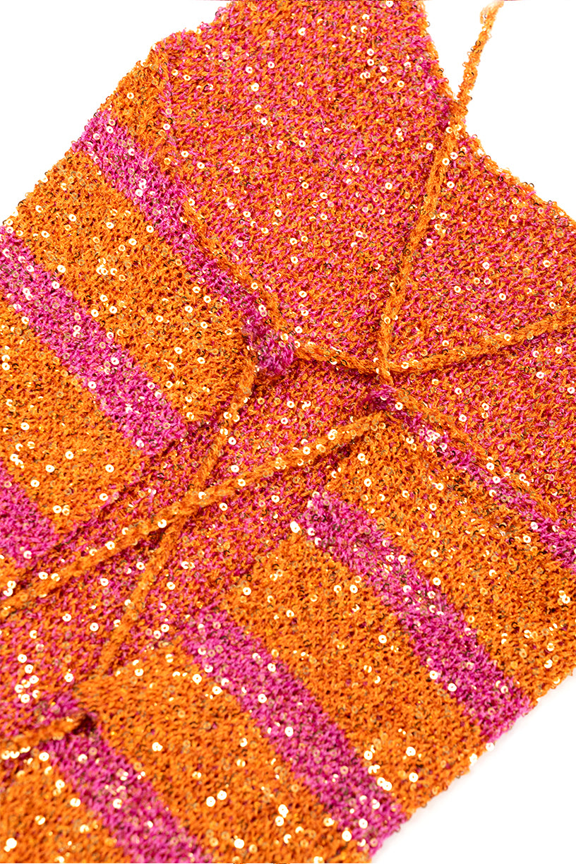 Katniss Knit Top - Orange/Pink