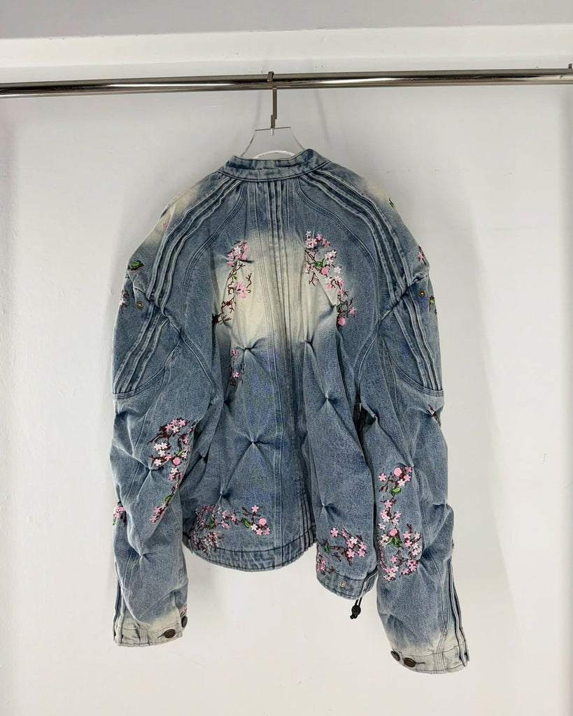 BAD SON CHERRY BLOSSOM DENIM RACER JACKET — CLASH