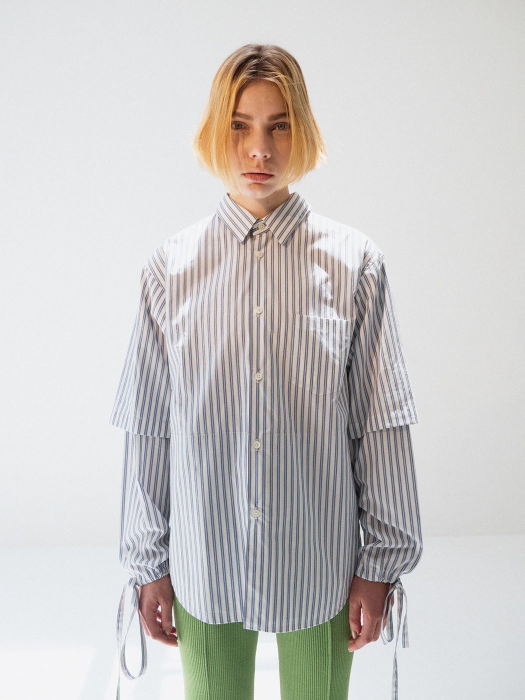 Kudos Soduk Double Sleeve Stripe Shirt - White
