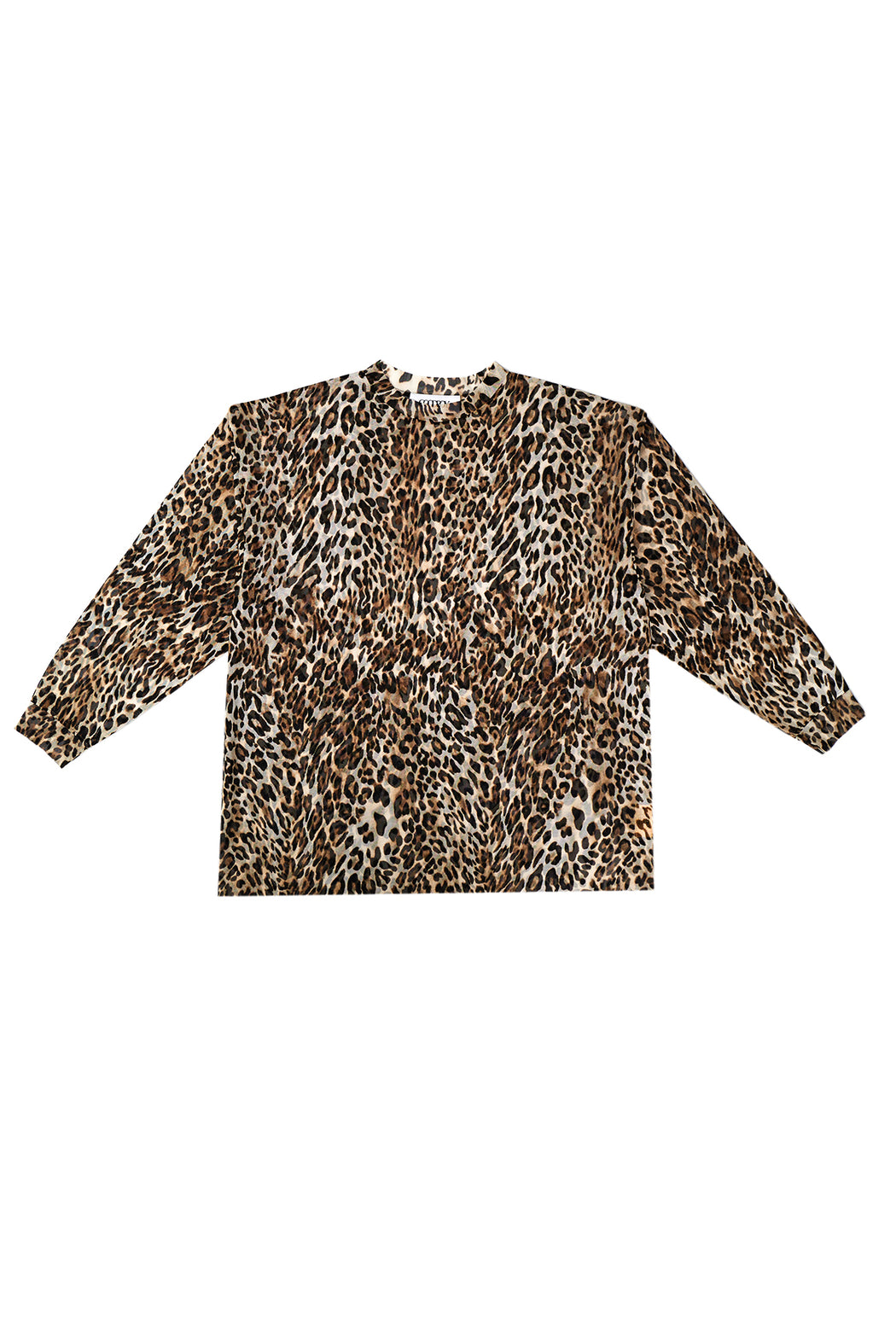 Oversized L/S Mesh Shirt - Leopard