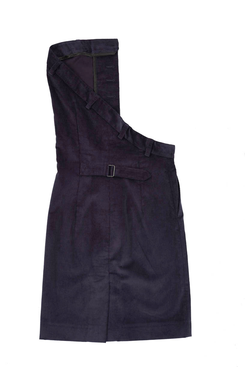 Asymmetrical Pencil Skirt - Navy