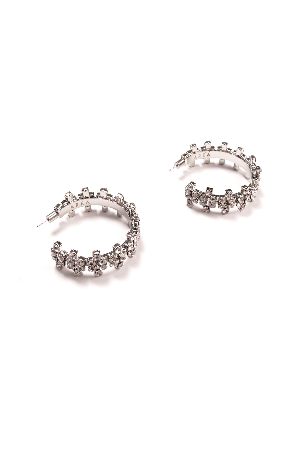 Round Crystal Clover Hoop Earrings