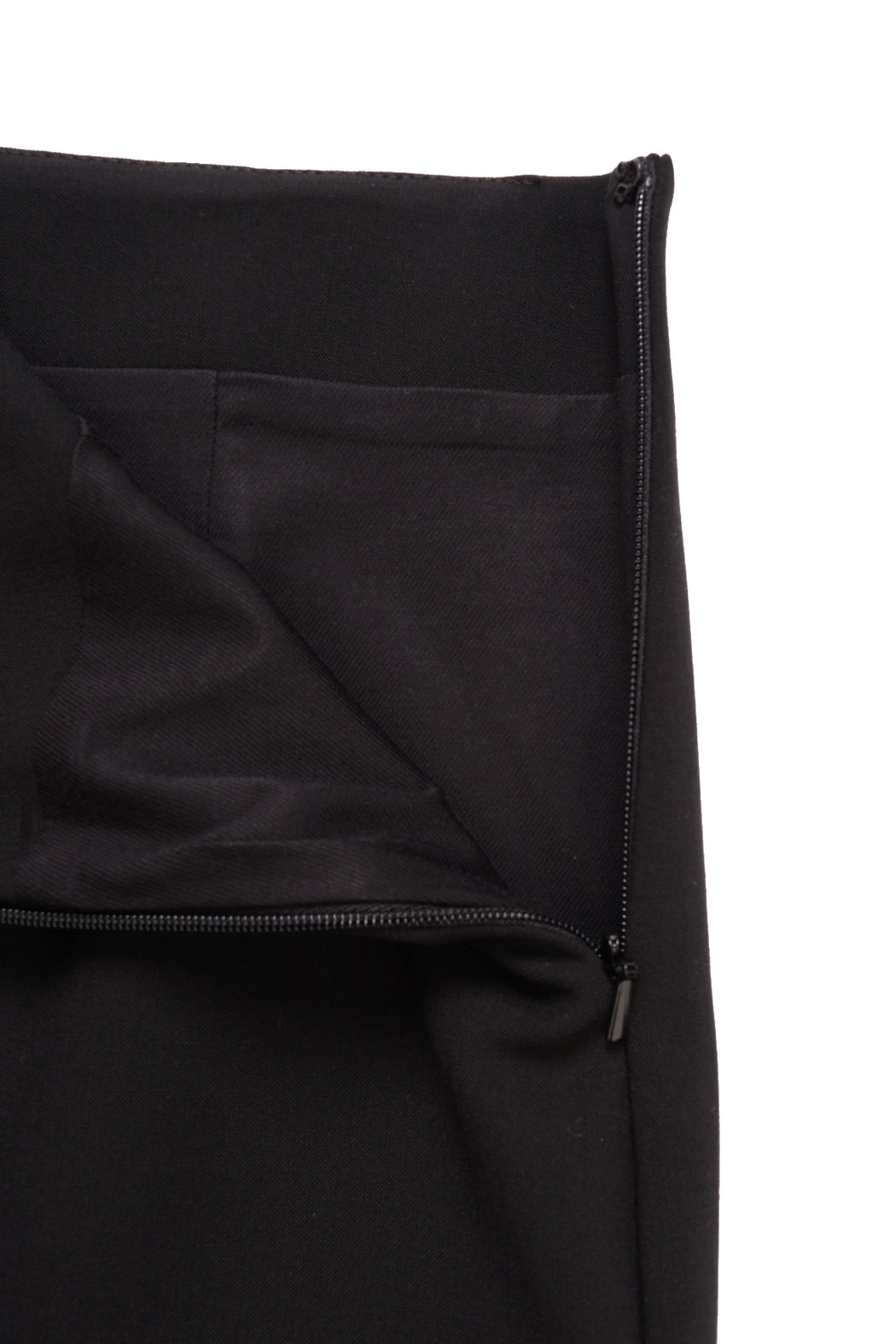 Mini Skirt with Scalloped Crystal Hem - Black