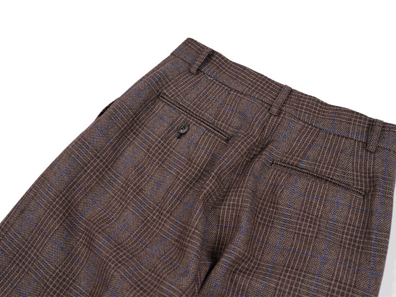 Check Trousers - Brown Plaid