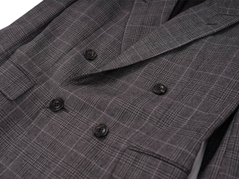 Oversized Plaid Blazer - Grey Check