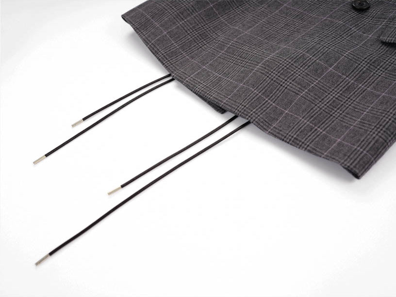 Oversized Plaid Blazer - Grey Check
