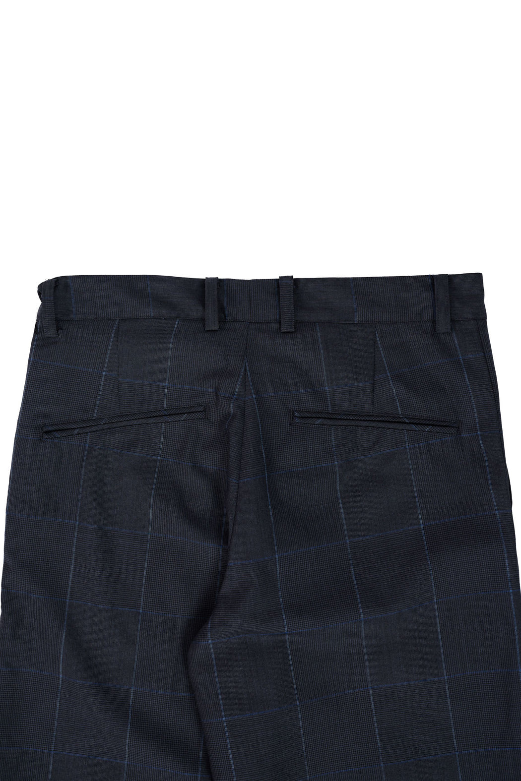 Virgin Wool Plaid Error Wide Trousers - Navy