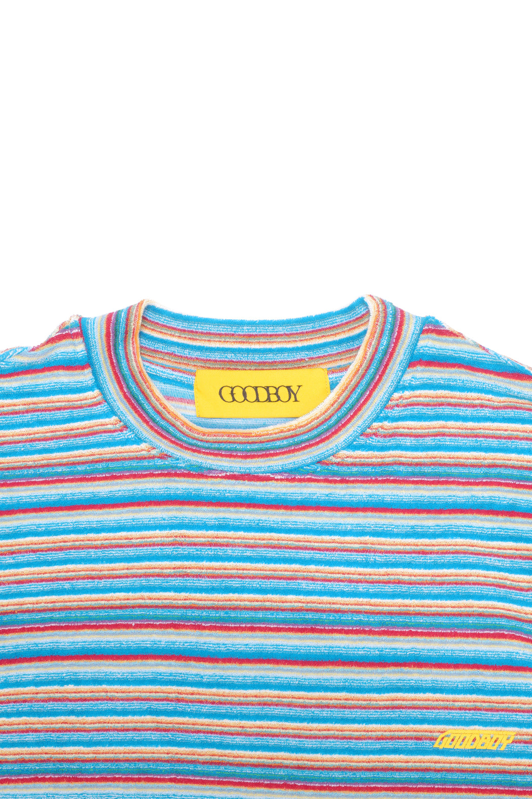 Yellow Logo Stripe LS Tee - blue