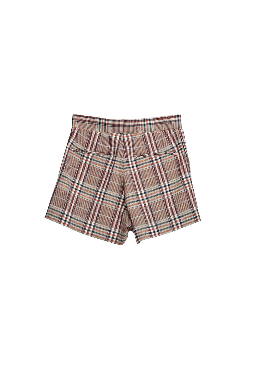 Front Pleated Shorts - Tatan Check Beige