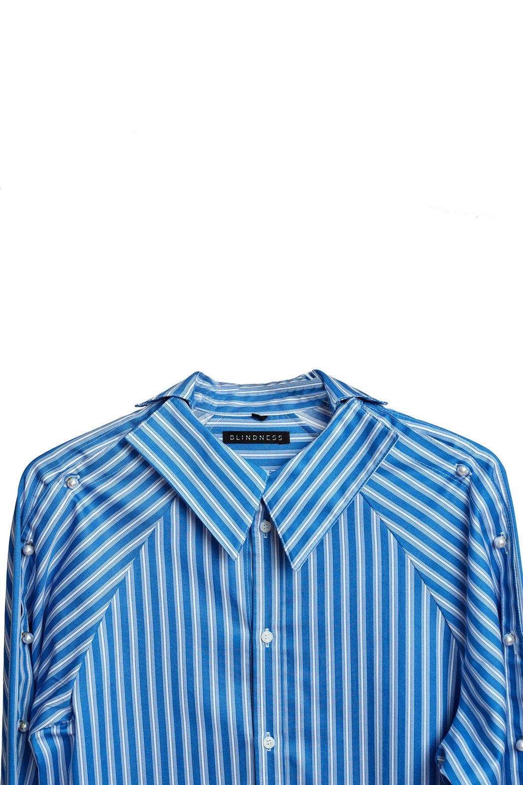 Button Up Pearl Shirt - Stripe Blue