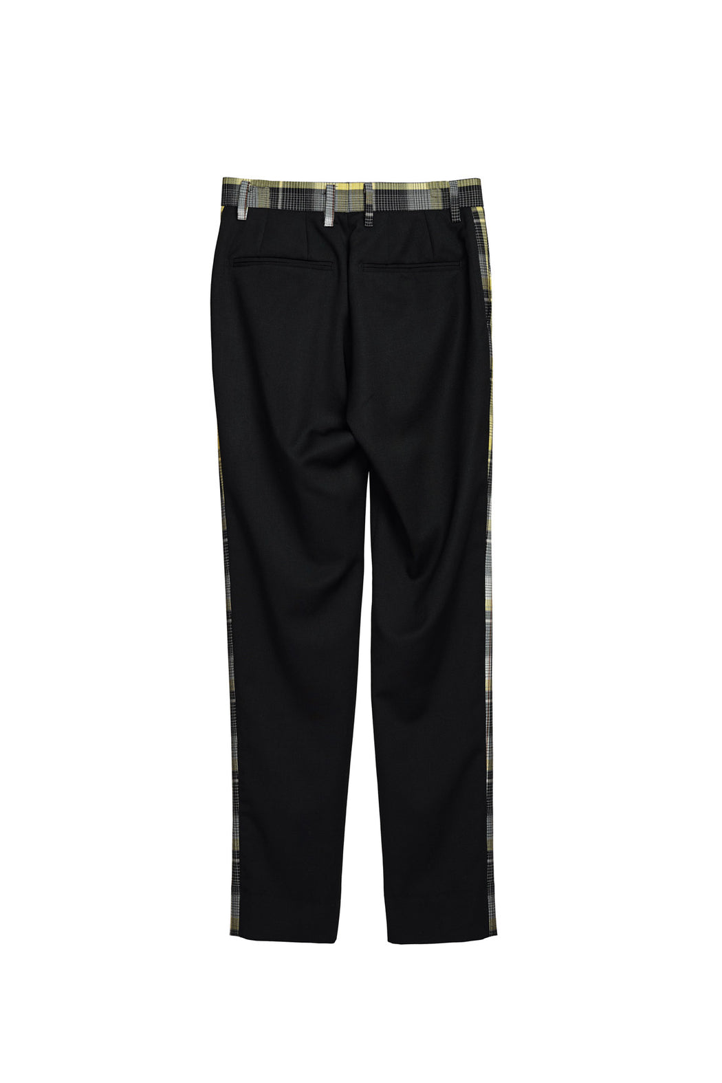 Open Front Check Trousers - Tartan Check Black