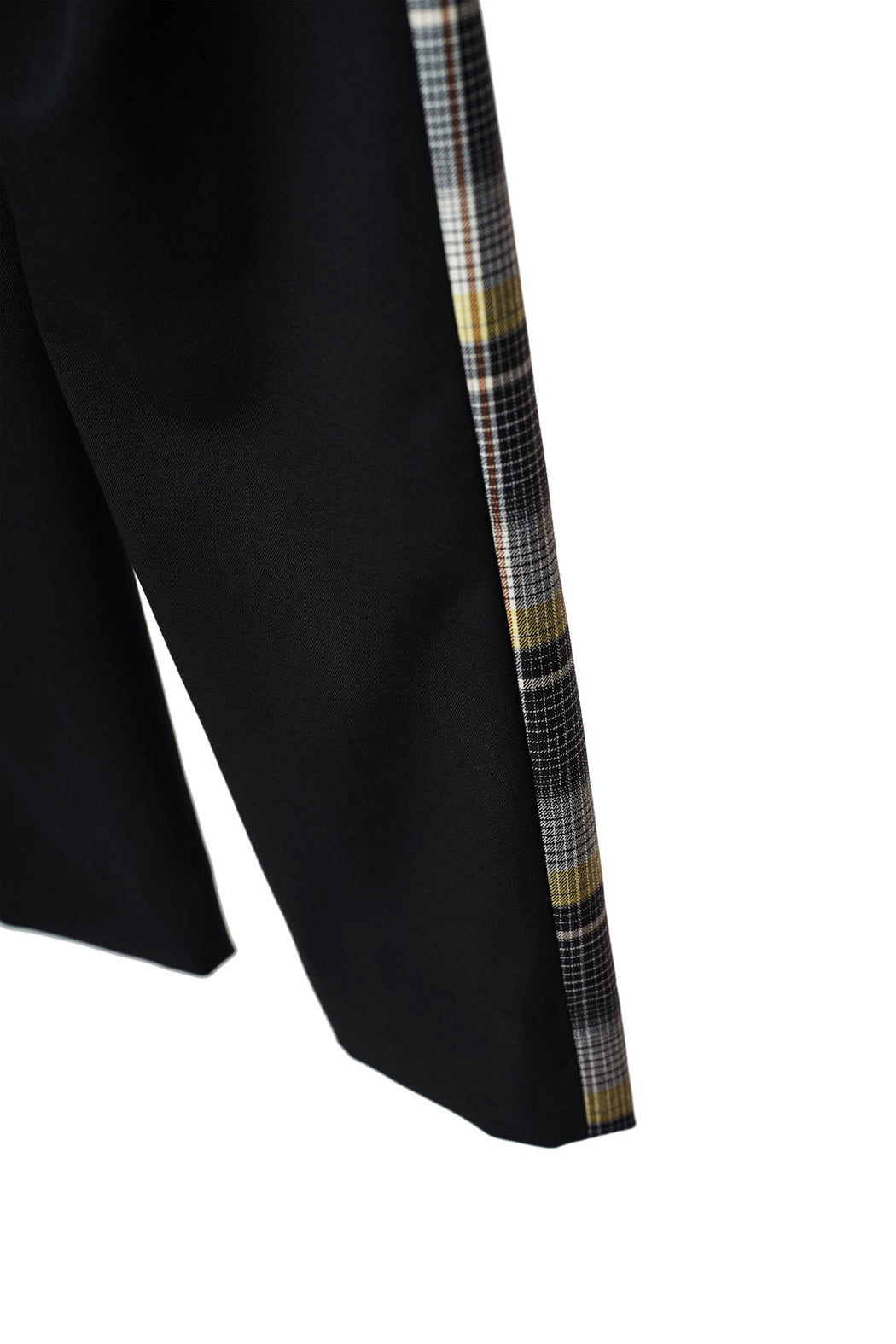 Open Front Check Trousers - Tartan Check Black