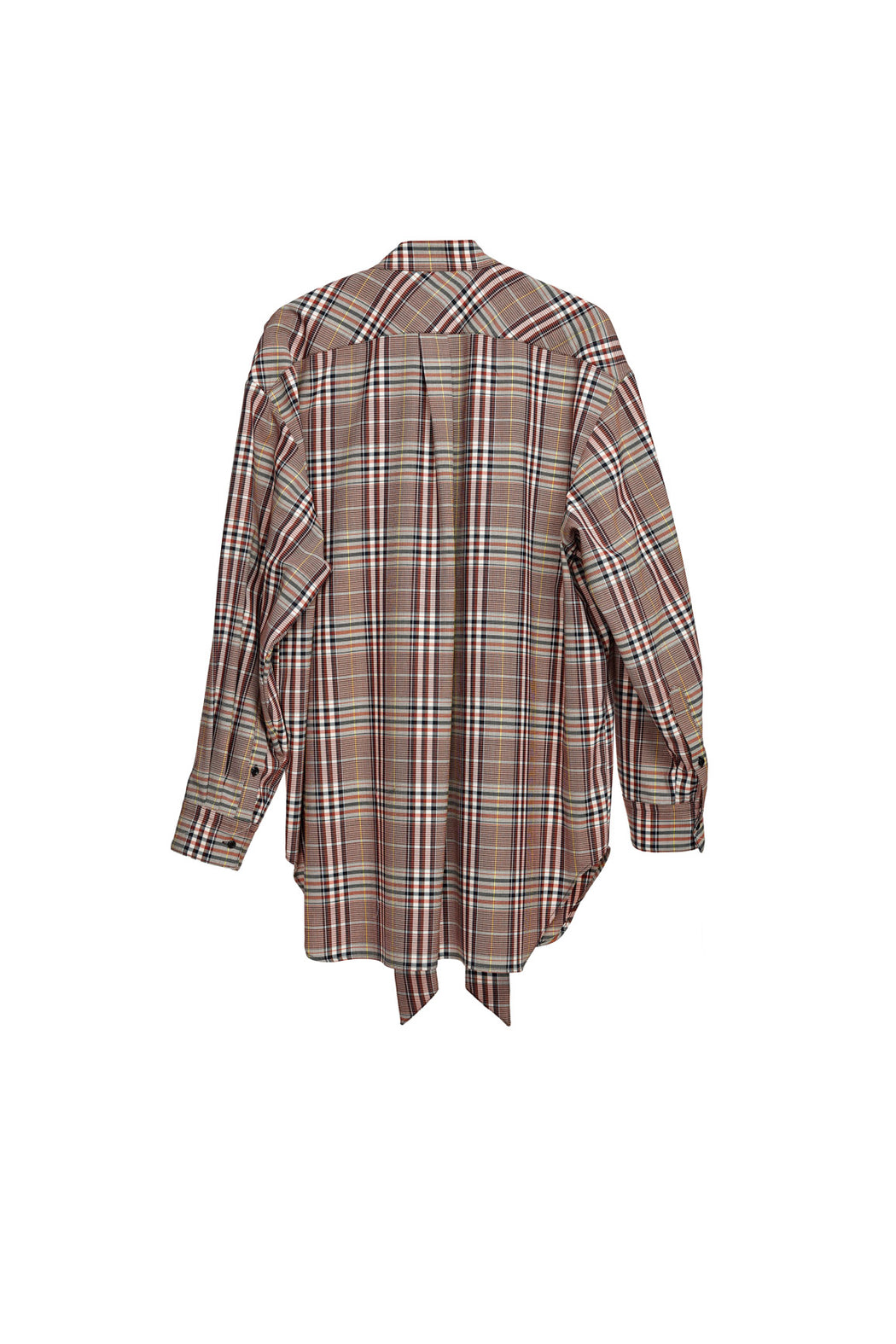 Oversized Checkered Shirt - Beige