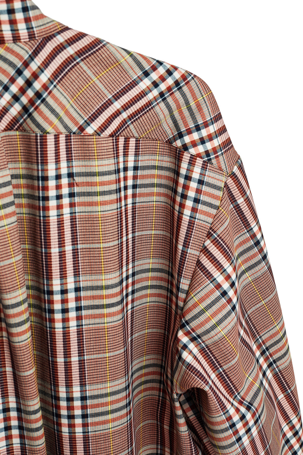 Oversized Checkered Shirt - Beige