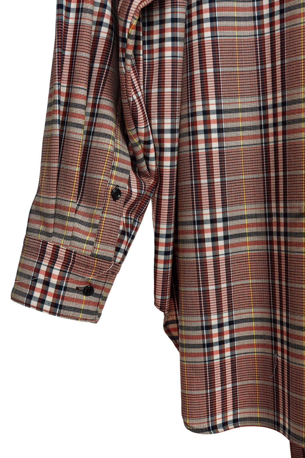 Oversized Checkered Shirt - Beige