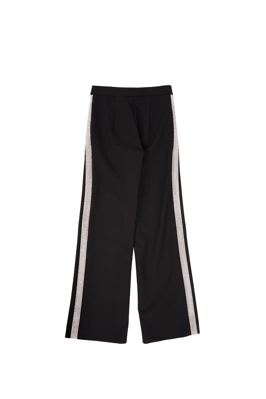 Crystal Stripe Wide Leg Trouser - Black