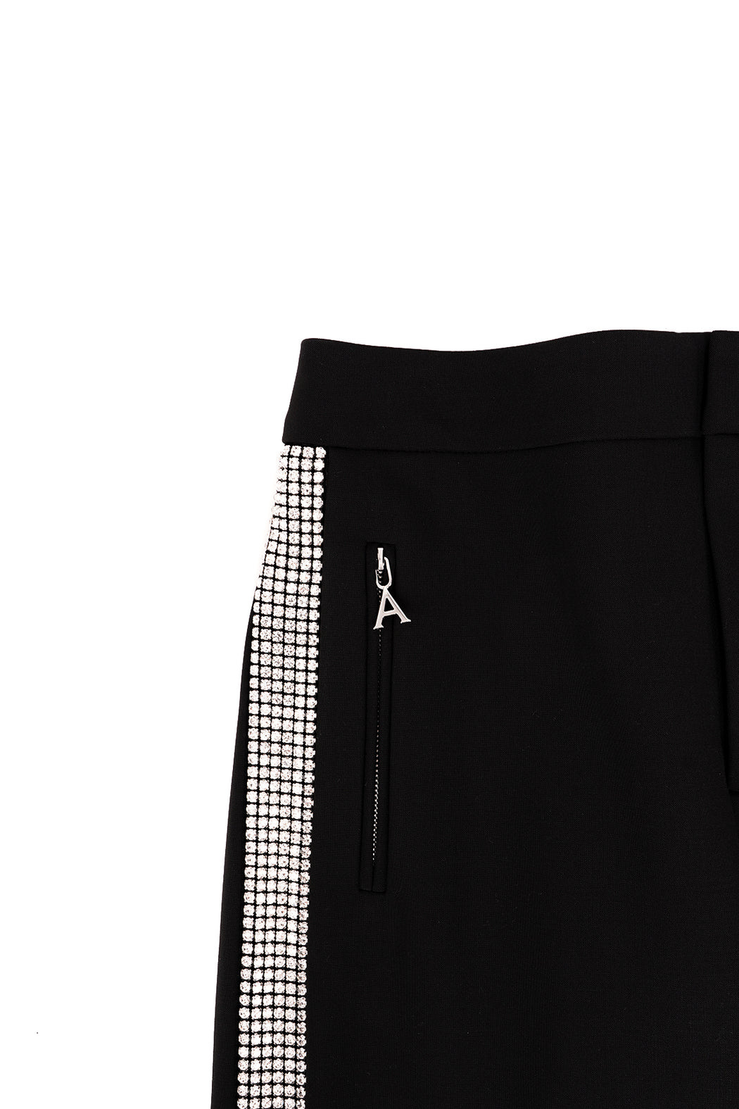 Crystal Stripe Wide Leg Trouser - Black