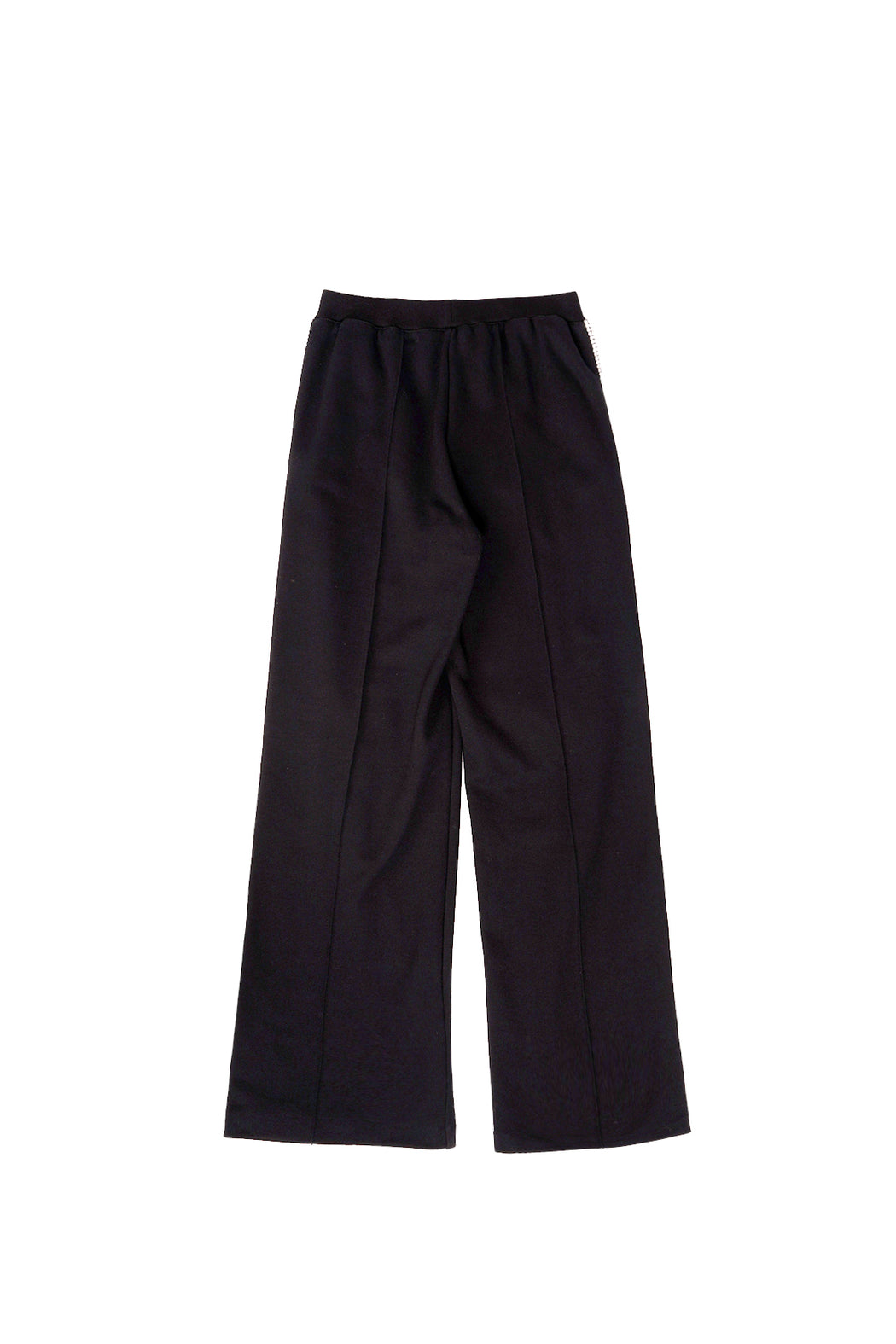 Crystal Stripe Wide Leg Trackpant - Black