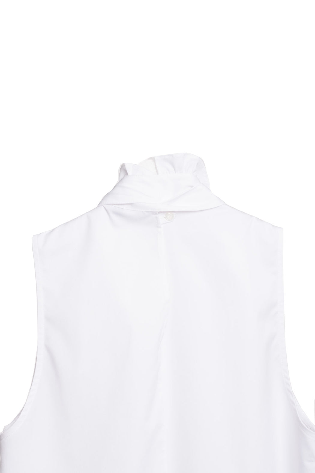 Sleeveless Frill Shirt - White