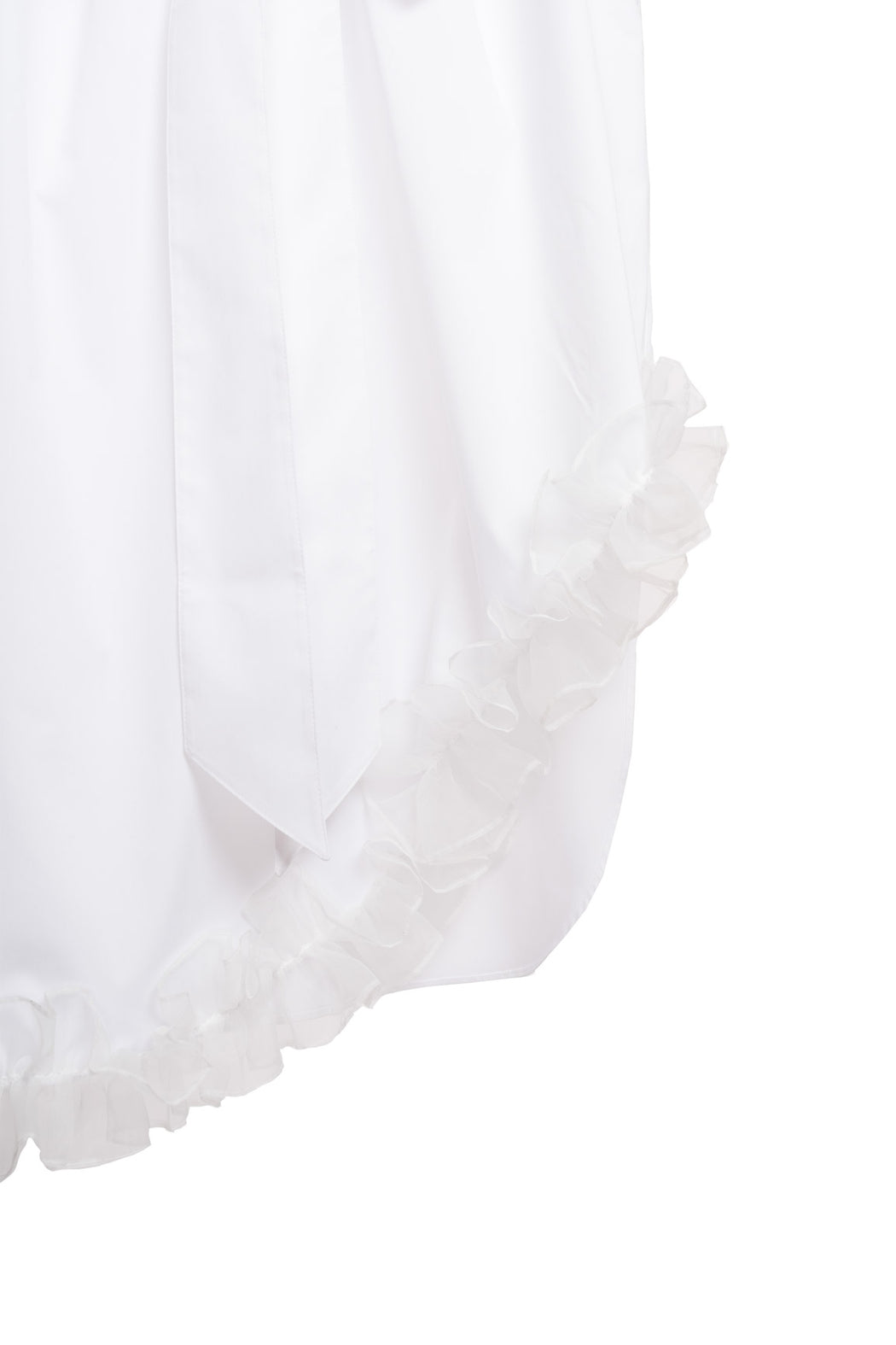Sleeveless Frill Shirt - White