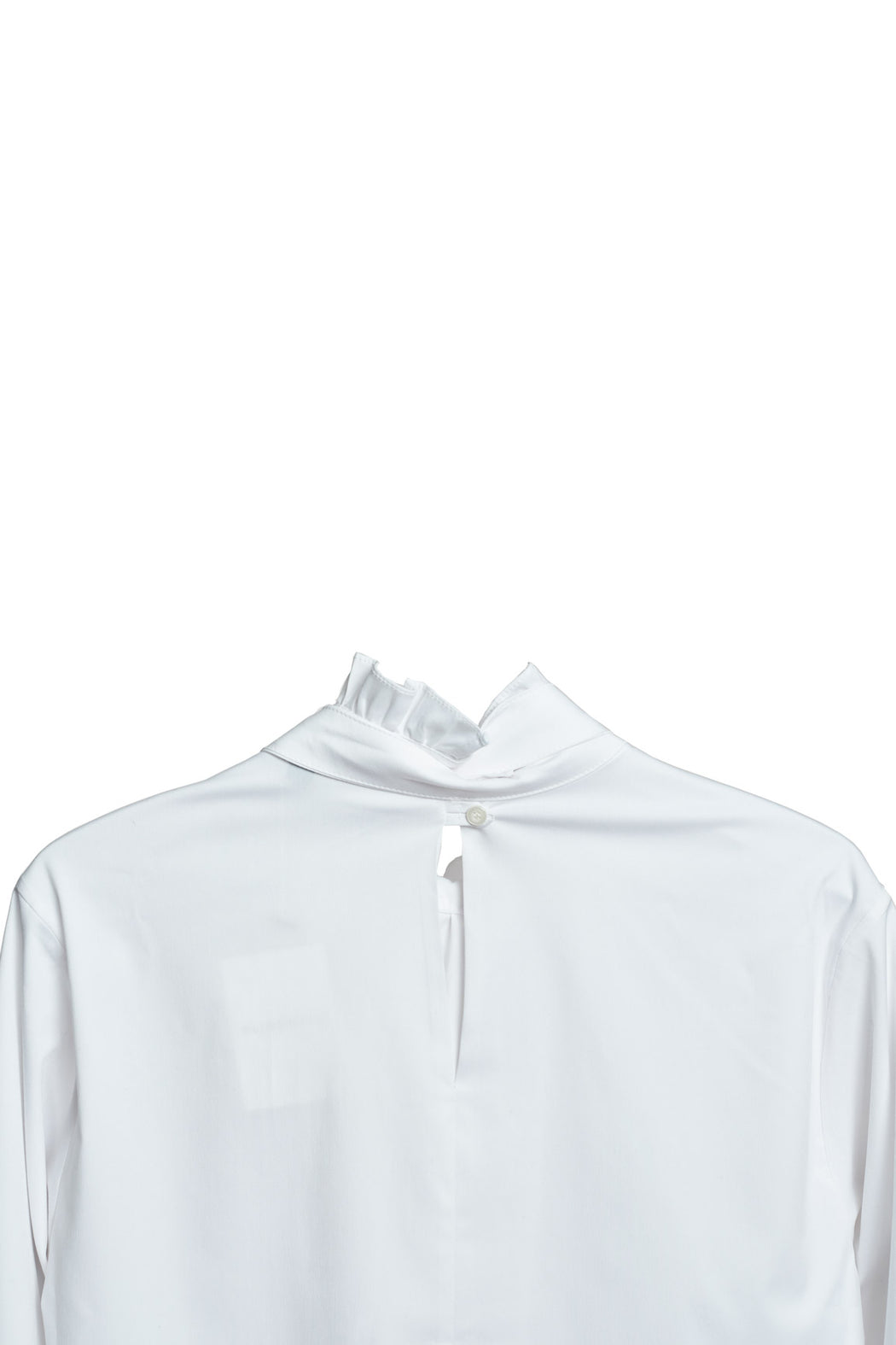 Neck And Cuff Frill Detail Shirt - White