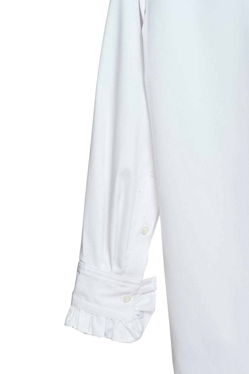 Neck And Cuff Frill Detail Shirt - White