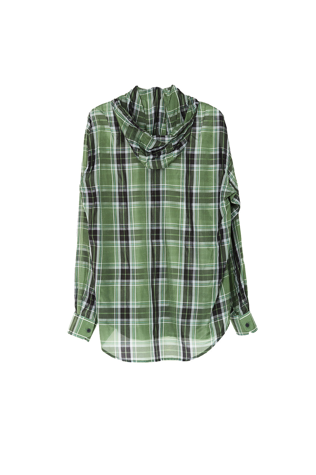 Hooded Shirt - Green Check