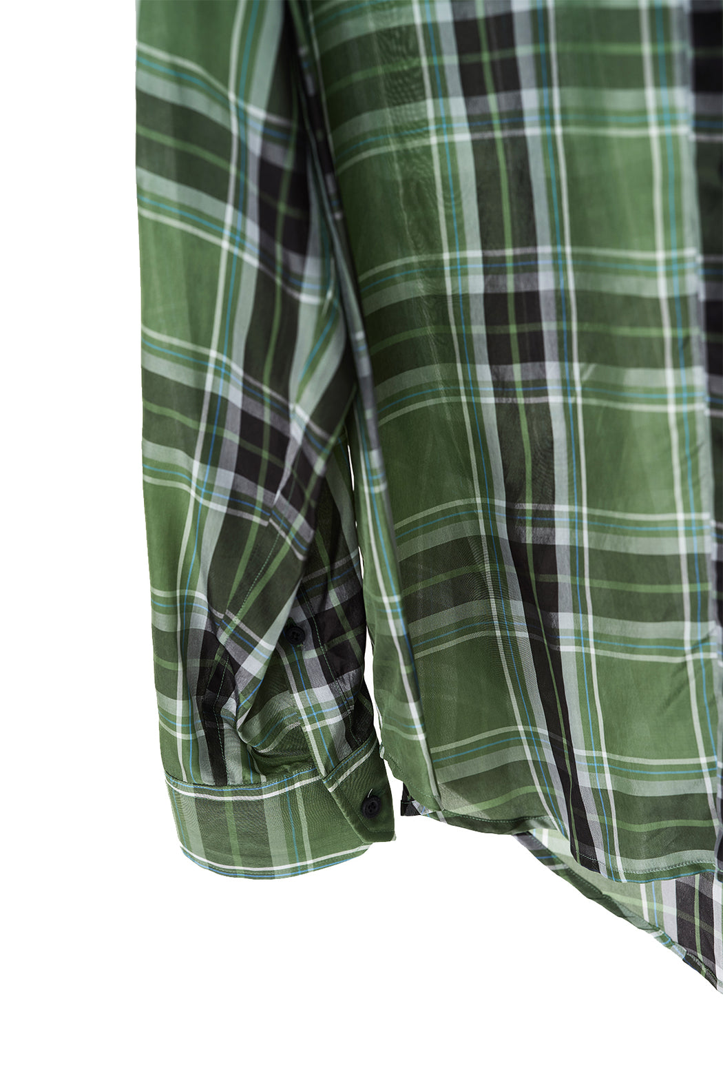 Hooded Shirt - Green Check