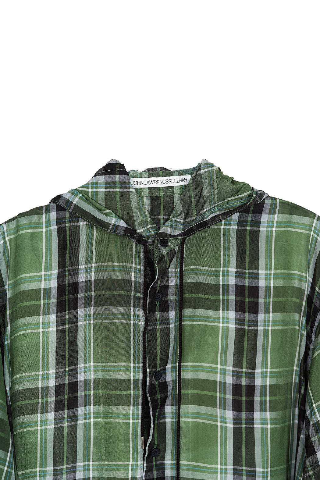 Hooded Shirt - Green Check