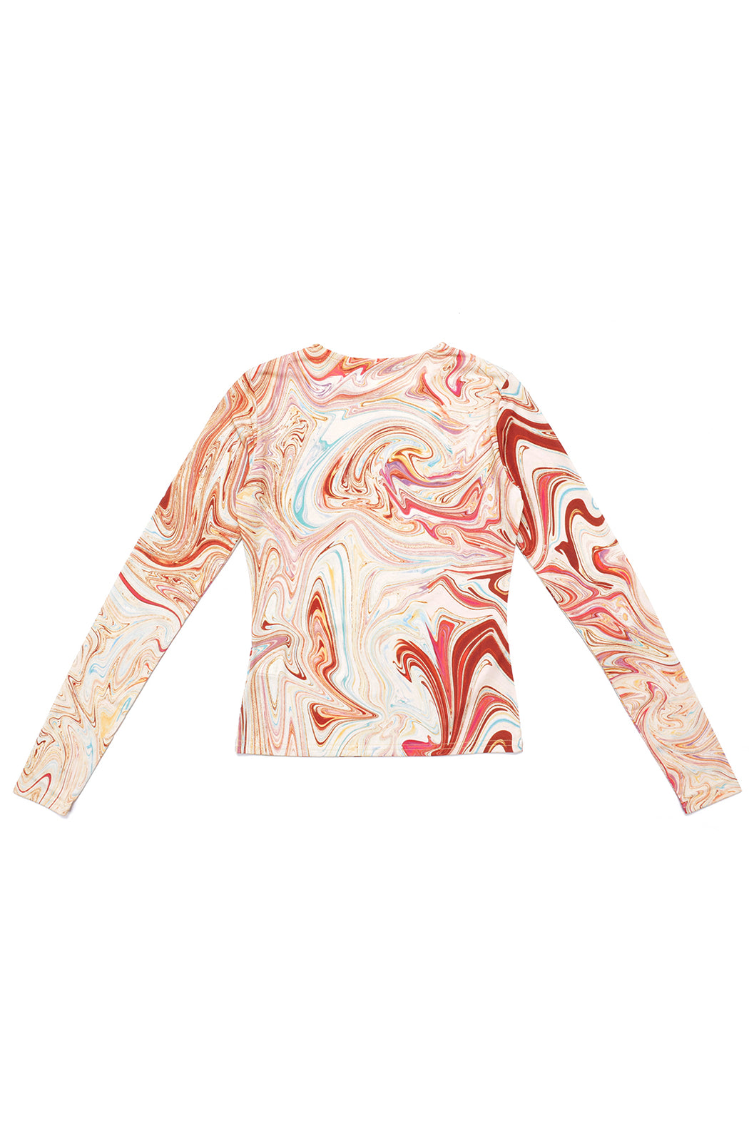 Marbling Print Top - Bronze