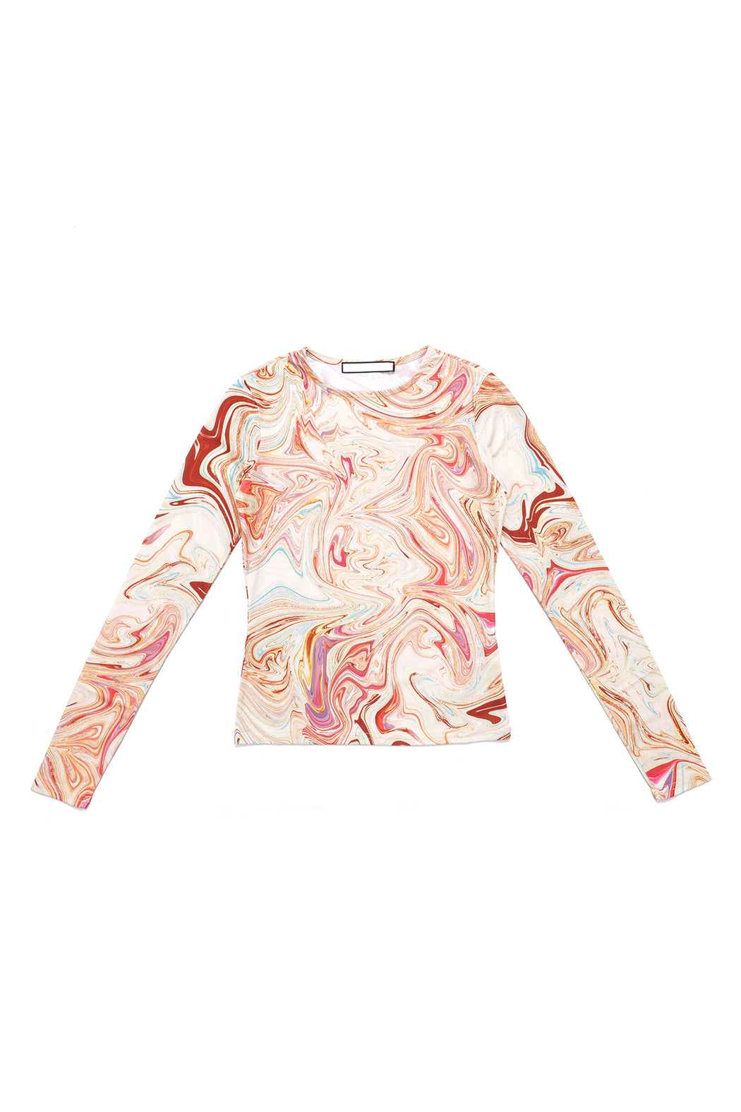 Marbling Print Top - Bronze