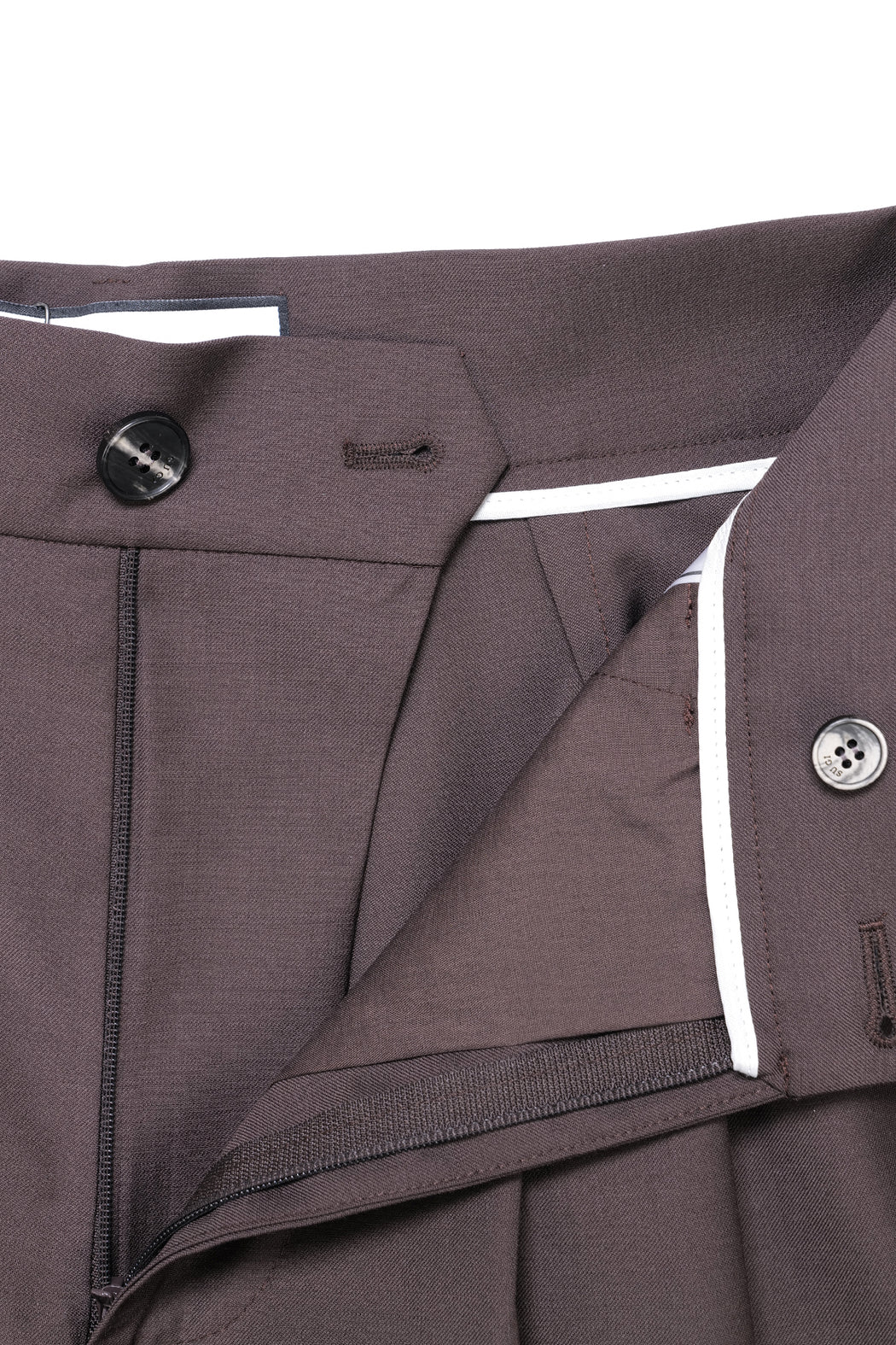 Side Zip Tailored Shorts - Brown