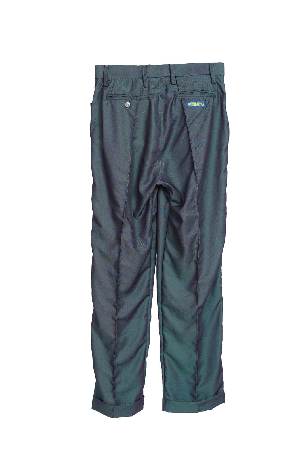 Pleated Trousers - Green/Purple Iridescent