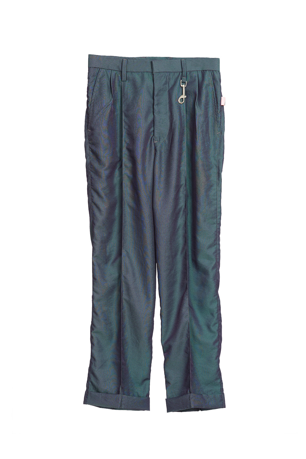 Pleated Trousers - Green/Purple Iridescent