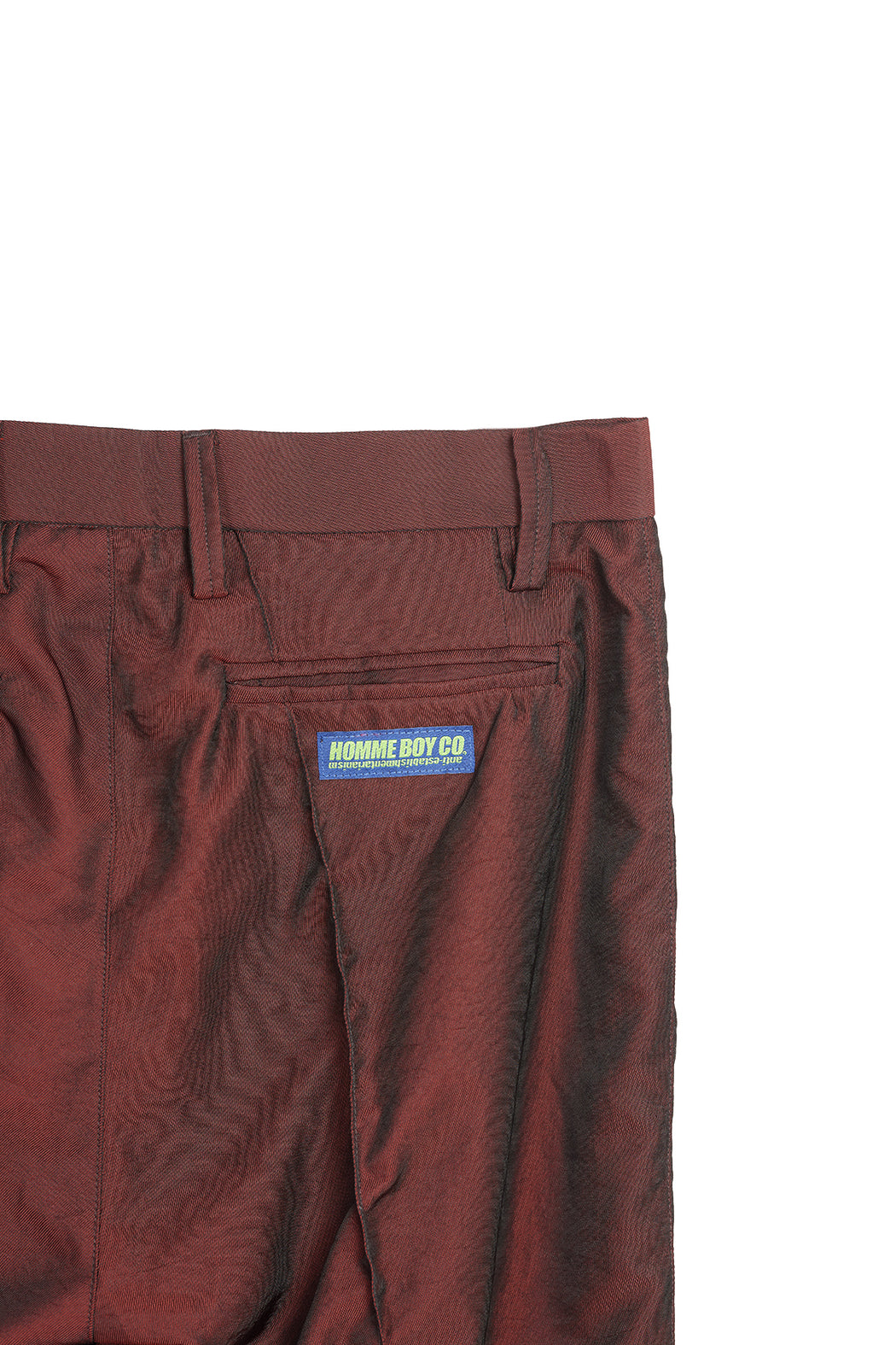 Pleated Trousers - Red/Iridescent
