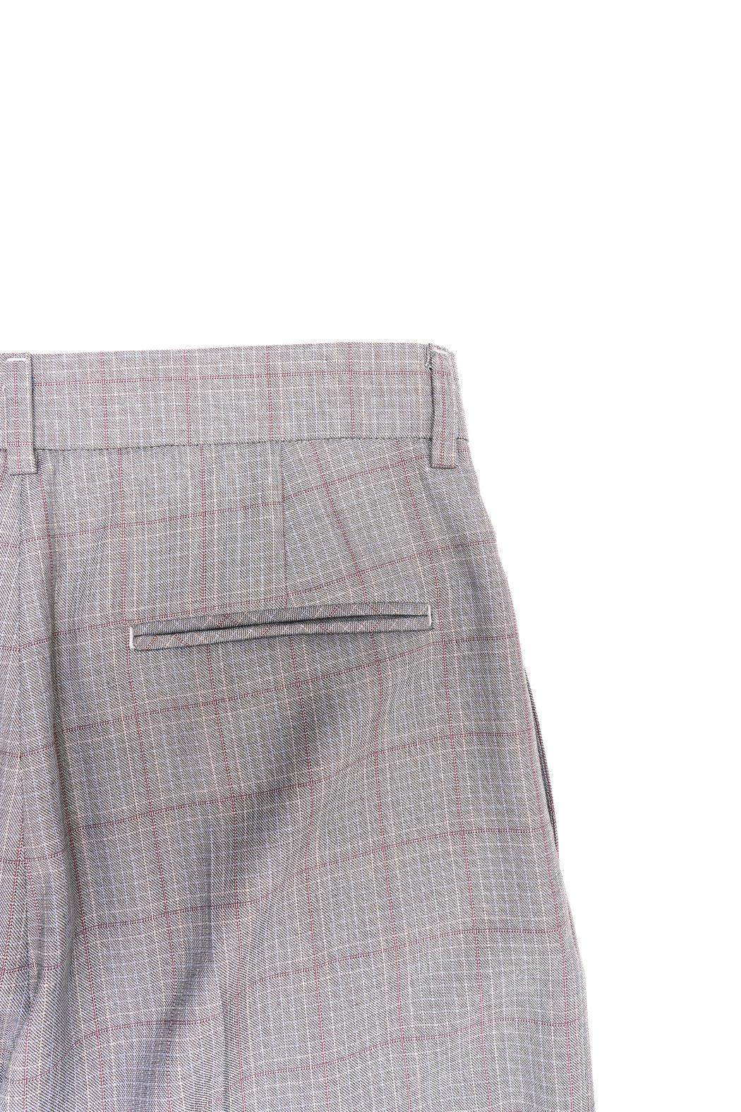 Plaid Wide Leg Trousers - Grey