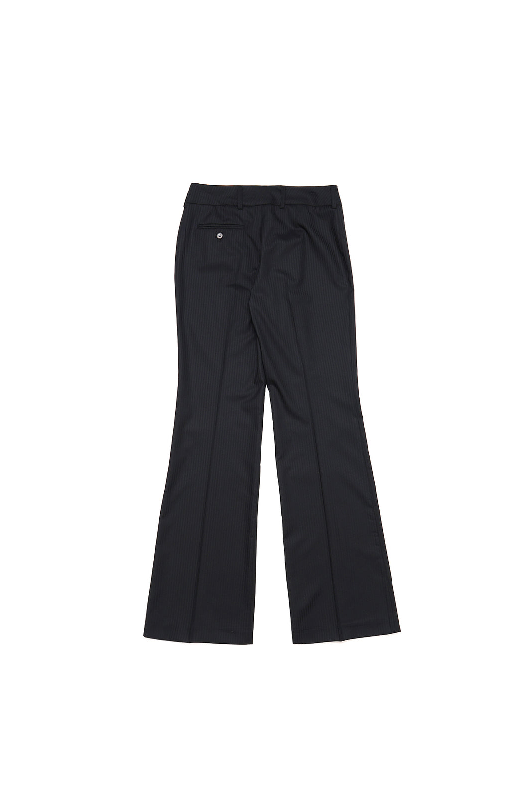 Striped Wool Flared Pants - Black