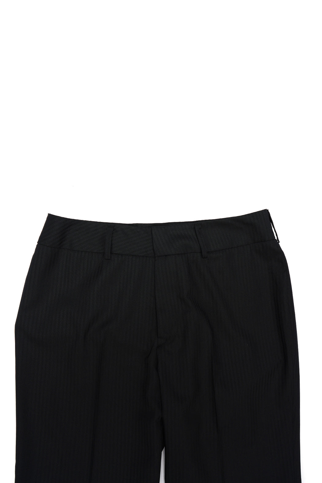 Striped Wool Flared Pants - Black